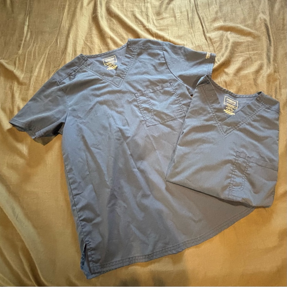 New✨ Cherokee Workwear Set of 2 Women’s Blue Scrub Tops